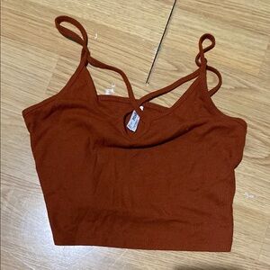 Mudd Brown Sleeveless Fitted Camisole Crop Top